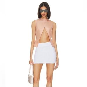 Susana Monaco Slim Mini Skirt Bodycon Ponte Revolve Stretch Sugar White